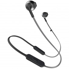 JBL T205BT by Harman Pure Bass Wireless Metal Earbud Headphones with Mic (Black)