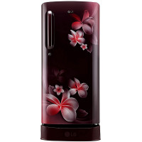 LG 190 L Direct Cool Single Door 3 Star Refrigerator with Base Drawer  (Scarlet Plumeria, GL-D201ASPX)