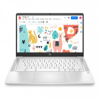 HP Chromebook 14a-na0002TU Laptop (Celeron N4020/4GB/64GB SSD/Chrome OS/Integrated Graphics), Ceramic White, 35.6 cm (14 inch)
